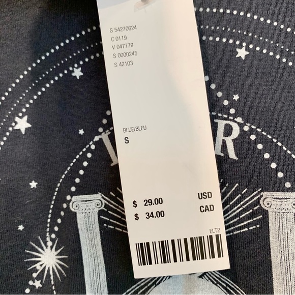 Dark Blue Lunar Spectrum Lettuce-Edge Crop Top Tee - Picture 9 of 9